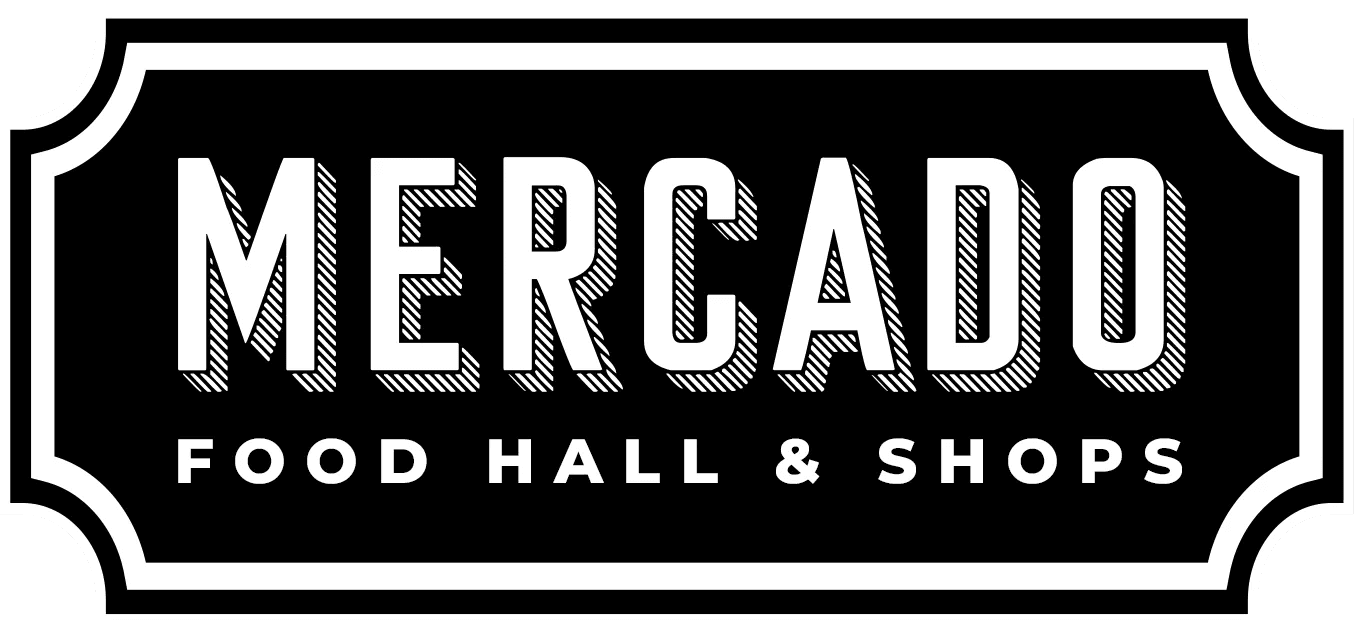 Logo of Mercado Food Hall & Shops, the market Maktub McAllen is inside.